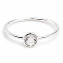 Geboortesteen Ring Bergkristal April - 925 Zilver - Zilverkleurig (Maat 17)