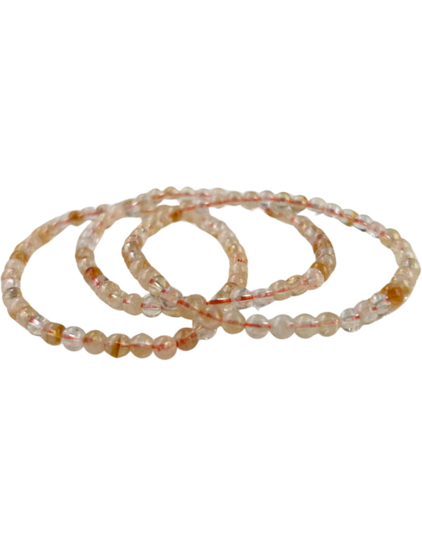 Kralen armbandje 4mm Citrien (verhit)