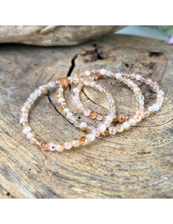 Kralen armbandje 4mm Citrien (verhit)