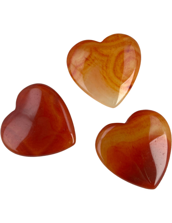 Edelsteen hart 30 mm Carneool