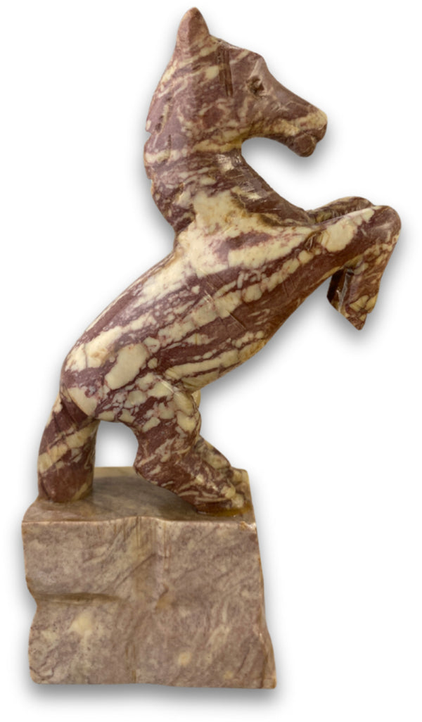 Speksteen paard stijgerend 15 cm