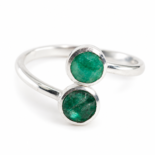 Geboortesteen Ring Smaragd Mei - 925 Zilver - Zilverkleurig