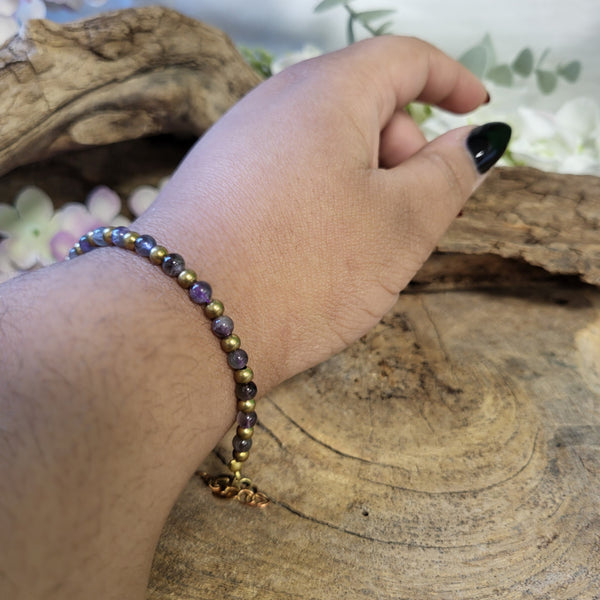 Ibiza love armband Amethist goudkleur
