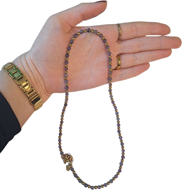 Ibiza love ketting Amethist goudkleur