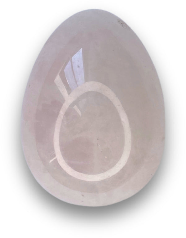 Yoni ei top geboord - Roze kwarts 45x33 mm
