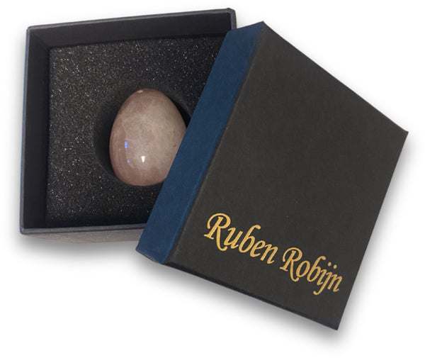 Yoni ei top geboord - Roze kwarts 45x33 mm