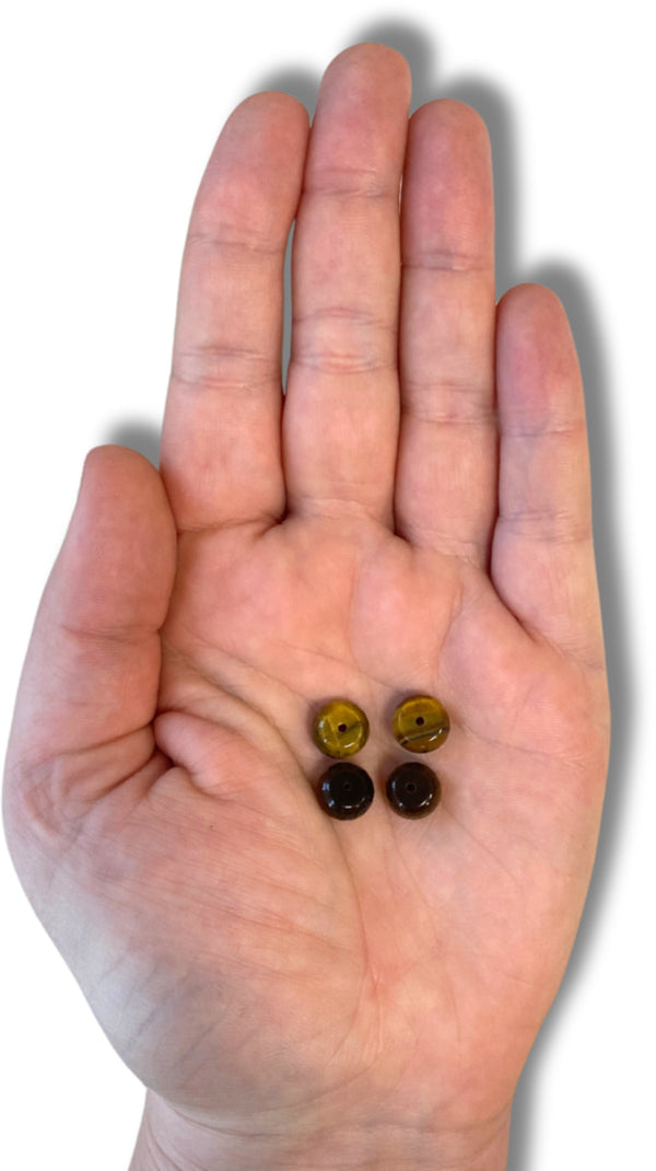 Kralen Tijgeroog facet ovaal 10 mm - 4 st.