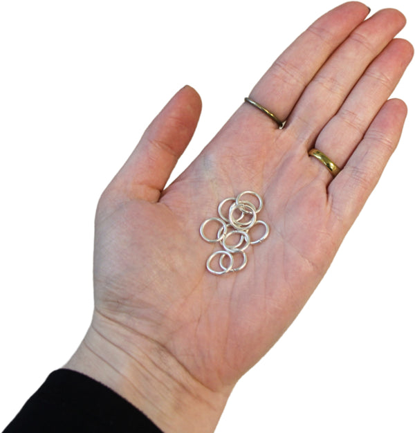 Buigring 10x1 mm, zilverkleur, 10 stuks