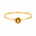 Geboortesteen Ring Citrien November - 925 Zilver Verguld (Maat 17)