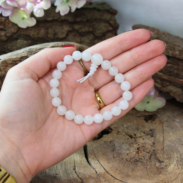 Powerbead armband Jade wit