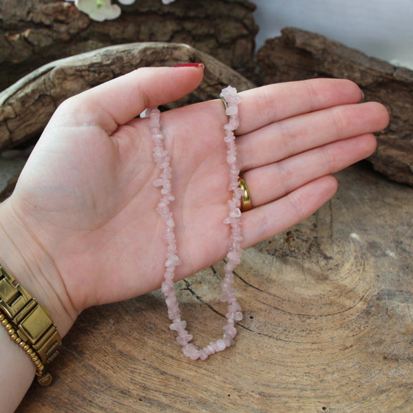 Splitketting Roze kwarts smal