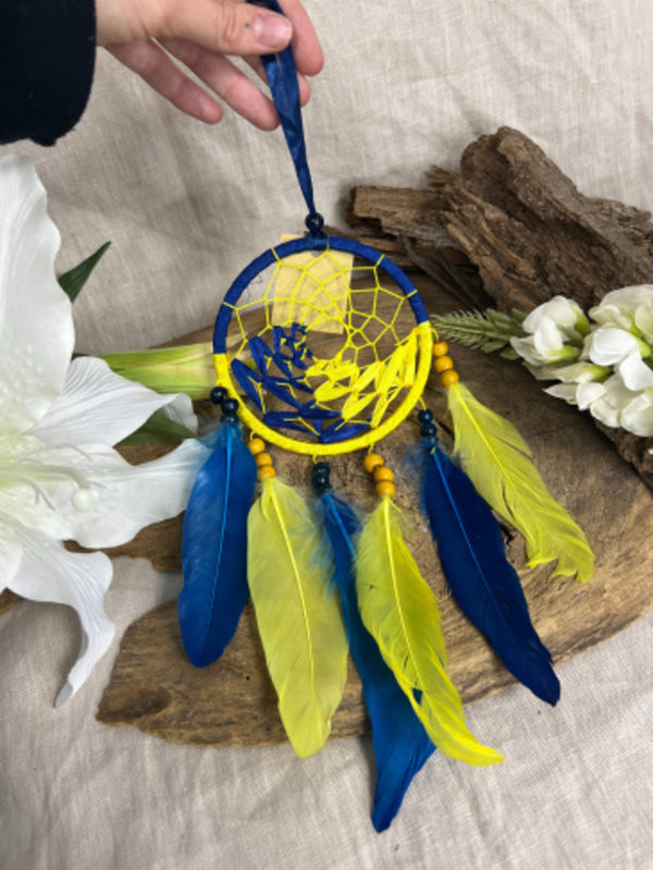 Dromenvanger -11cm - Wave - Blauw & Geel