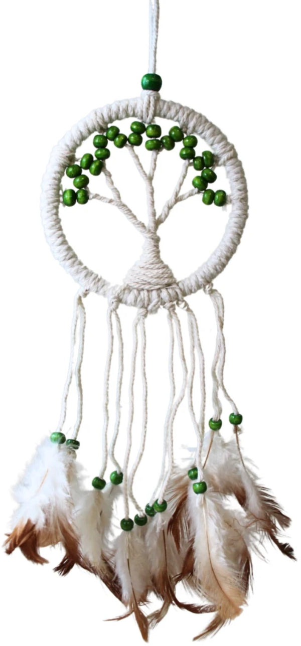 Dromenvanger - Tree of life groene kralen 9cm - Dreamcatcher