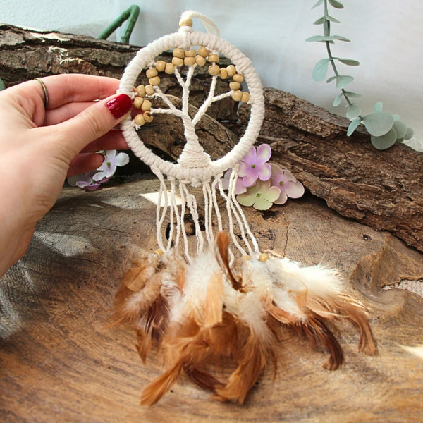Dromenvanger - Tree of Life - beige - 9cm - Dream Catcher