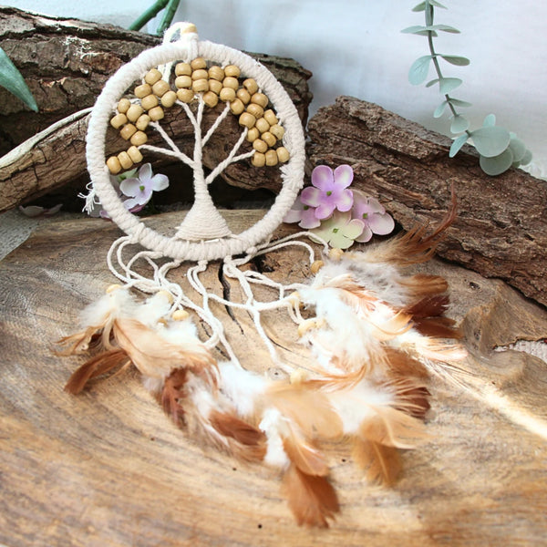 Dromenvanger - Tree of Life - beige - 12cm - Dream Catcher