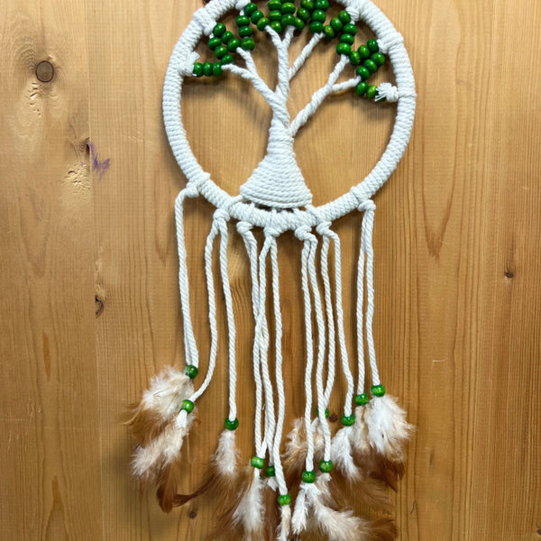 Dromenvanger Tree of life 17 cm groene kralen
