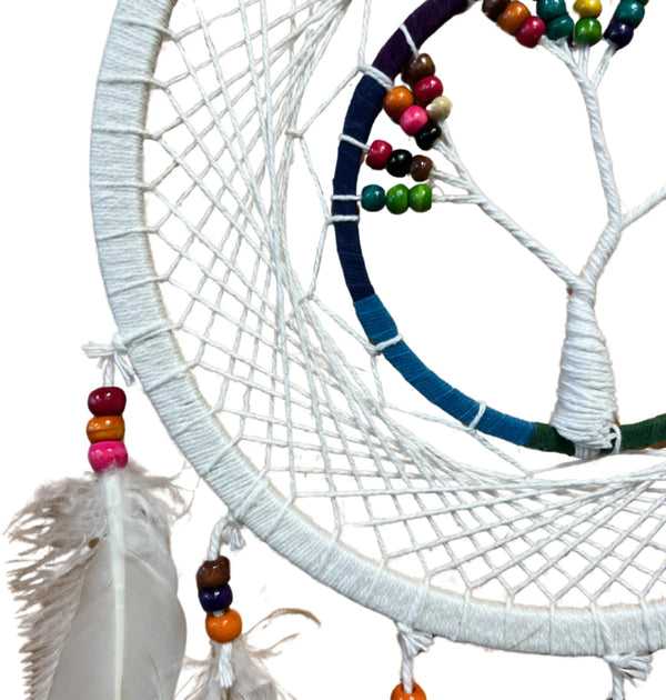 Dromenvanger Tree of Life Rainbow & White - Regenboog Kralen - 22cm