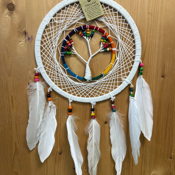 Dromenvanger Tree of Life Rainbow & White - Regenboog Kralen - 22cm
