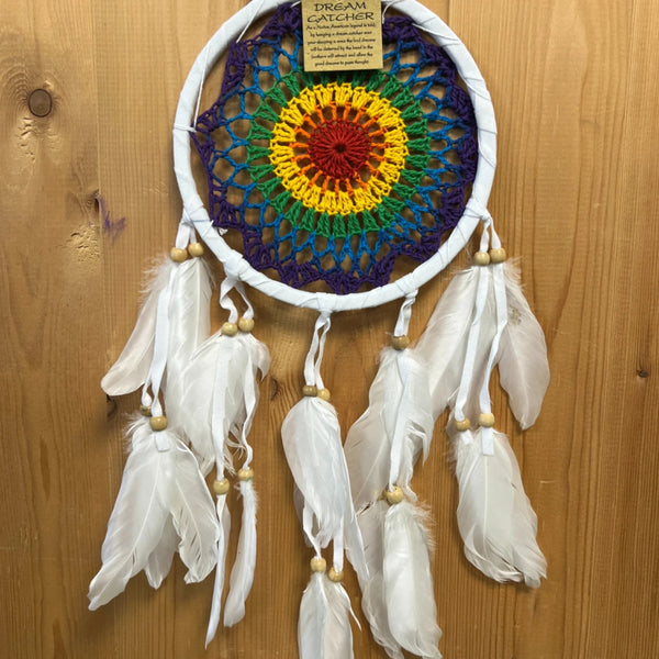 Dromenvanger Gehaakt Rainbow & Wit 16cm