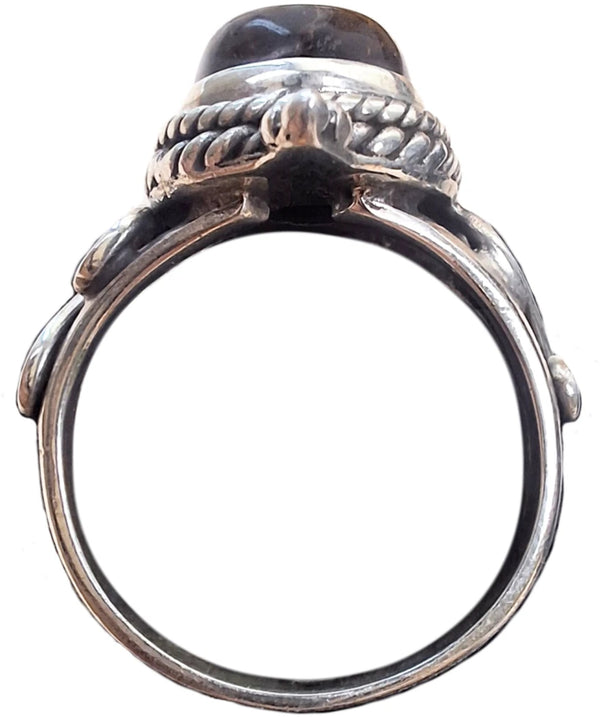 Tijgeroog boho ring zilver nr.12 - maat 16