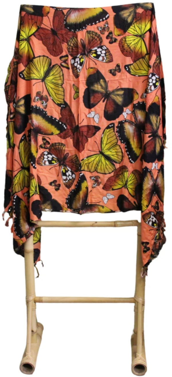 Om Namaste Sarong - 646 - Oranje met vlinders