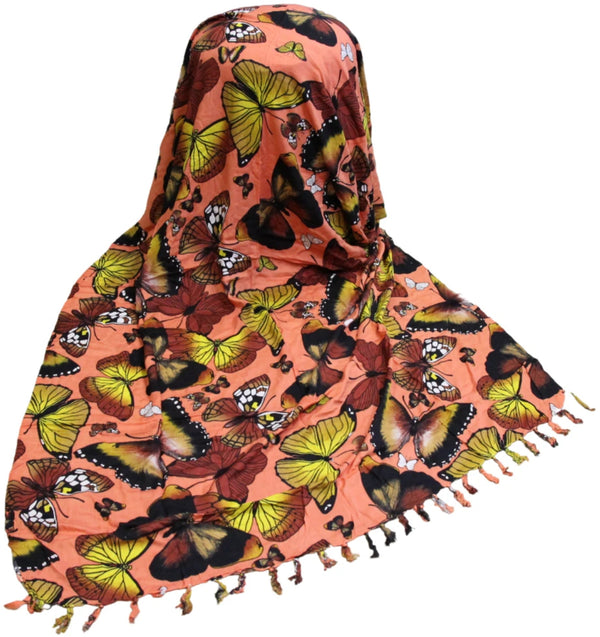 Om Namaste Sarong - 646 - Oranje met vlinders