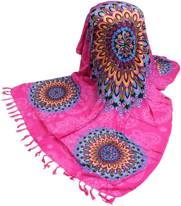Om Namaste Sarong - 648 - Bloemrijke Mandala - roze