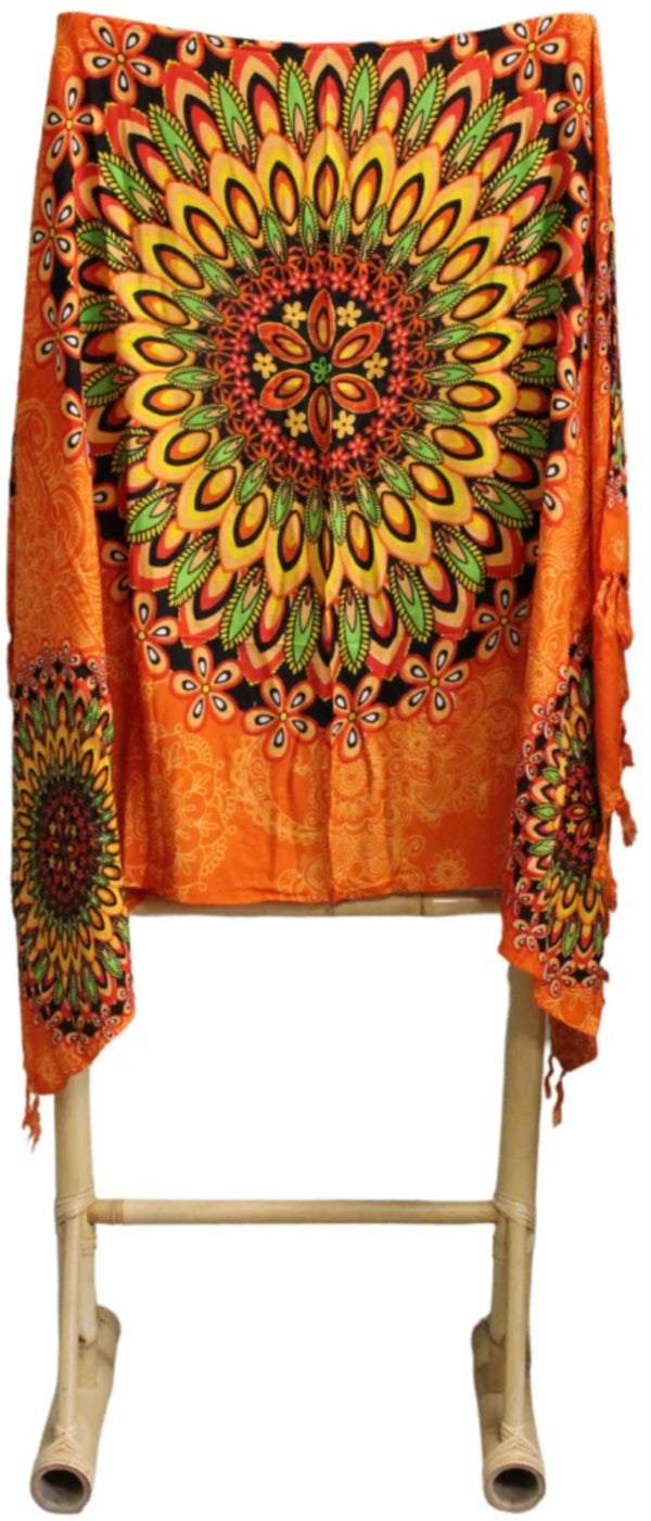 Om Namaste Sarong - 649 - Bloemrijke Mandala - Oranje