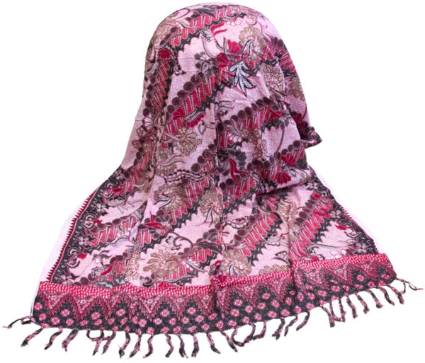 Om Namaste Sarong - 644 - batik - bloemen - roze