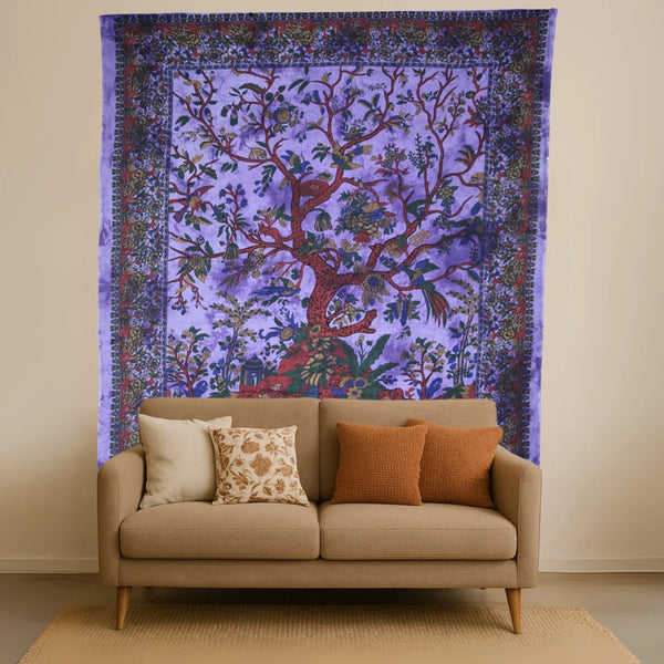 Grand Foulard 510 - Levensboom - tree of Life - Paars