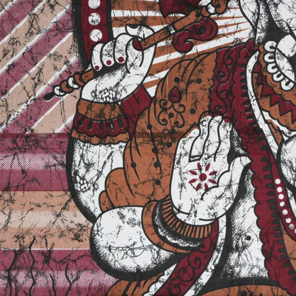Grand Foulard 018 - ganesha - bruin & bordeaux