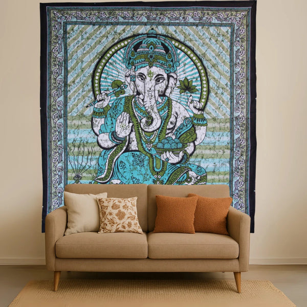 Grand Foulard 507 - Ganesha - Groen