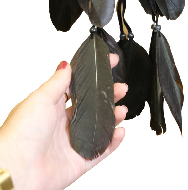 Dromenvanger - veren - leer - 6cm