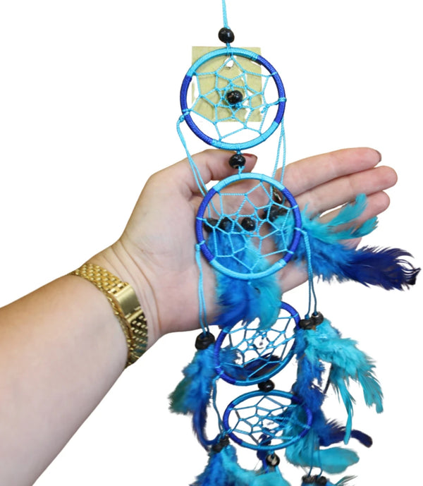 Dromenvanger Turquoise & Blauw 6cm - 5 ringen