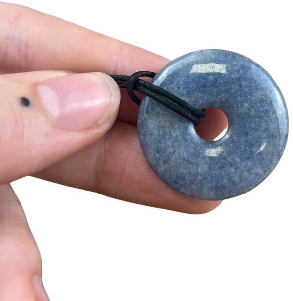 Blauwe kwarts donut op kaart