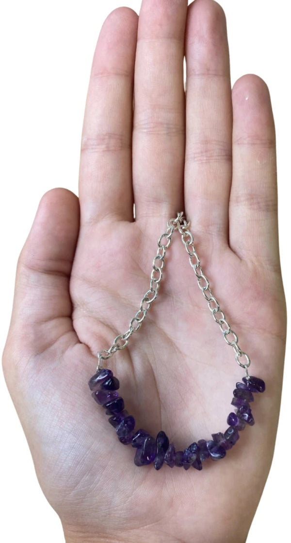 Amethist bar ketting