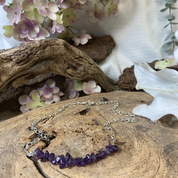 Amethist bar ketting