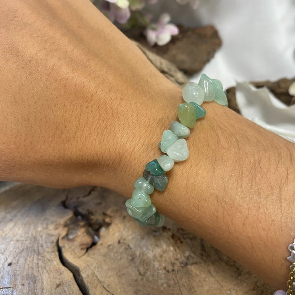 Aventurijn groen splitarmband + kaart