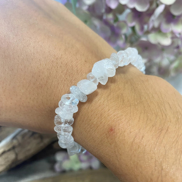 Bergkristal splitarmband + kaart
