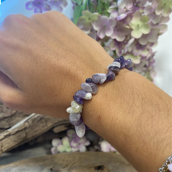 Amethist splitarmband + kaart