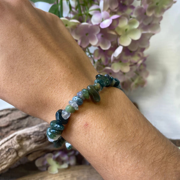 Agaat mos splitarmband + kaart