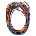Lederen Halsketting Met Karabijnslotje Multicolour 45 cm
