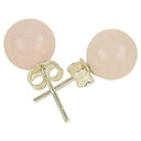 Zilveren Oorstekers Rozenkwarts 8 mm 925 Sterling