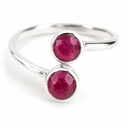 Geboortesteen Ring Robijn Juli - 925 Zilver - Zilverkleurig