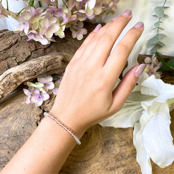 Kralenarmband 4mm Bergkristal