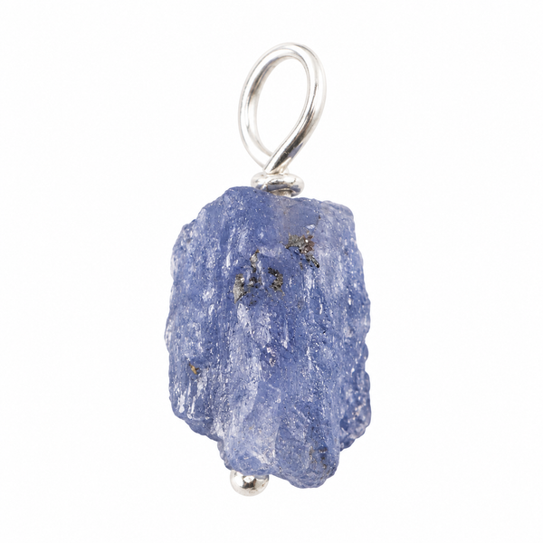 Ruwe Edelsteen Hanger Tanzaniet 925 Zilver (8 - 12 mm)
