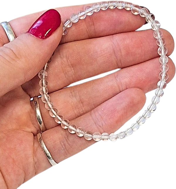 Kralenarmband 4mm Bergkristal