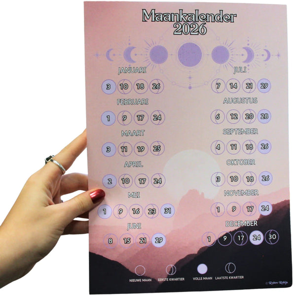 Maankalender poster A4 - 2026