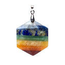 Chakra Edelsteenhanger Hexagon Amethist Sodaliet Lapis Lazuli 3cm