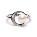 Verstelbare Ring Met Parel En Maan ±2 Cm